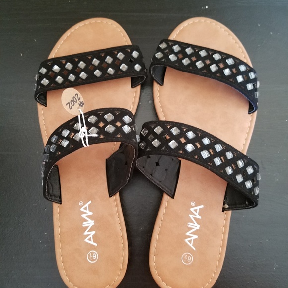 Black Rhinestone Sandals - Picture 4 of 4